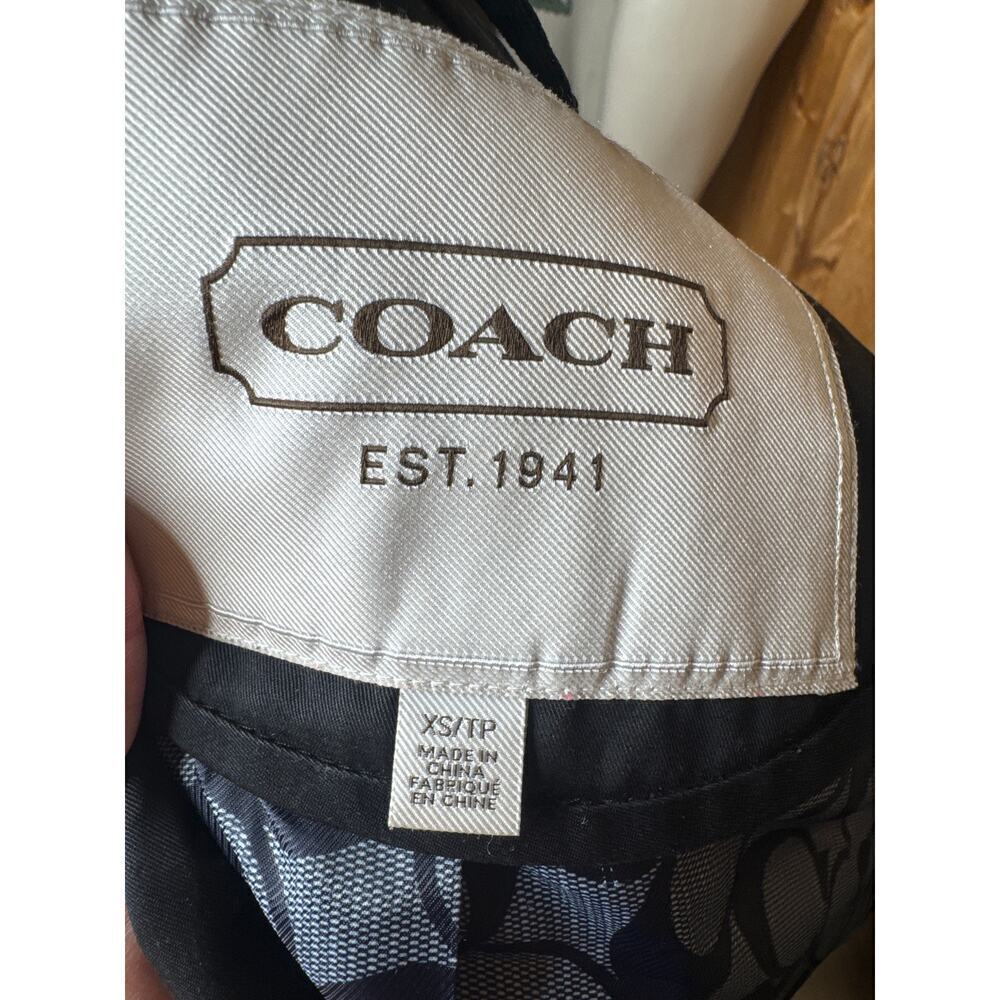 Coach Women’s Blue Pea Coat – Size XS – Classic Style with Signature Lining - Picture 7 of 7